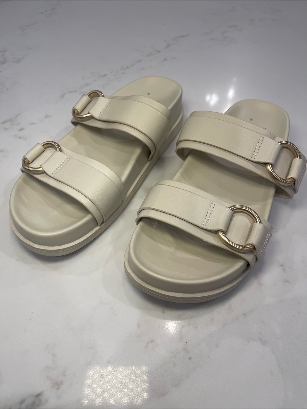 a.new.day Ivory Double Strap Slide Sandals - Picture 10 of 11